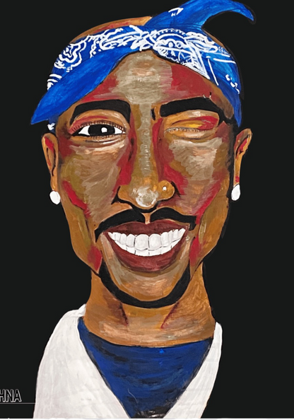 "I Aint Mad At Ya" 2Pac Portrait Canvas Art