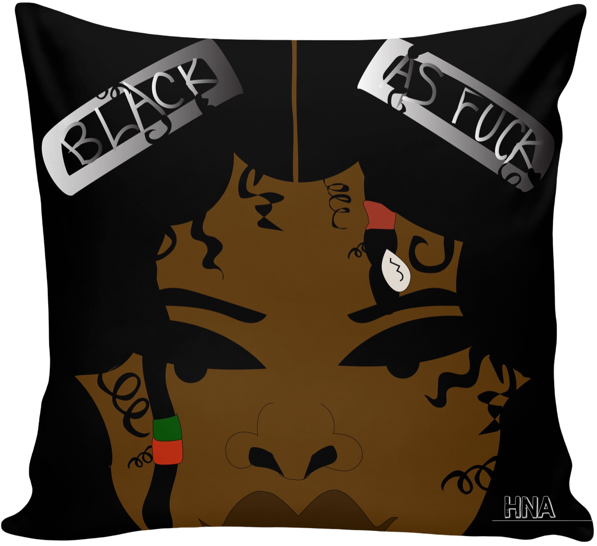 "BLACK AF" 18x18 Throw Pillow