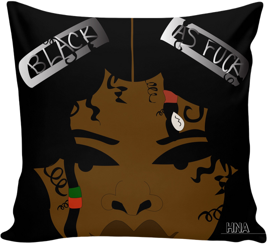 "BLACK AF" 18x18 Throw Pillow